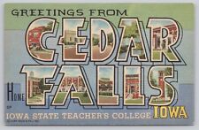 Cedar Falls Iowa, Large Letter Greetings Teacher's College SCARCE, VTG Postcard picture