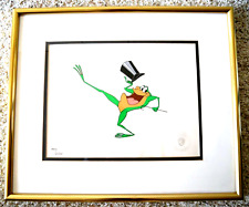 Framed Michigan J Frog Sericel 1992 C.O.A. Vintage Cartoon One Froggy Evening picture
