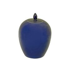 Simple Modern Handmade Plain Navy Blue Oval Porcelain Vase Jar ws3275 picture