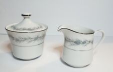 Sugar Bowl & Creamer  Style House Fine China Duchess Blue Pine Cone Made In JPN picture