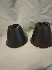 TWO VERY NICE BLACK METAL CHANDELIER SHADES WITH CLIP HOLDERS 5.25X4