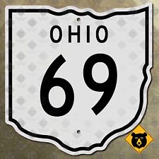 Ohio state route 69 highway marker road sign diecut map outline picture