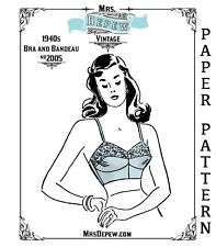 Vintage Sewing Pattern 1940s Ladies Bra & Bandeau #2005 32 34 36 38 40 42 44 46 picture