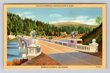 Redwood Highway CA-California, Douglas Bridge, Klamath River, Vintage Postcard picture