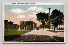 Postcard Round Tower & Trolley Fort Snelling St Paul Minnesota, Vintage N20 picture