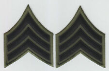 SGT Sergeant Chevrons subdued BLACK on OD Green 3
