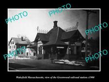 6x4 HISTORIC PHOTO OF WAKEFIELD MASSACHUSETTS, GREENWOOD RAILROAD DEPOT c1900 picture