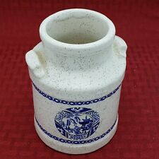 Vintage McCoy Pottery Blue Willow Milk Can Jug Made in USA White and Blue picture