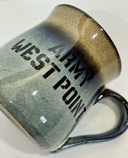 Huge 28 Oz Drip Glaze Coffee Mug Oversized ARMY WEST POINT Teal To Tan Ceramic picture