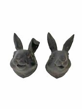 Bunny Head Wall Mount Pair Rabbit Figurine Frontgate Brand Spring Easter Decor picture