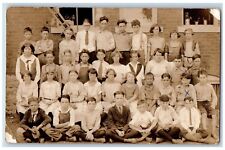 Galena Kansas KS Postcard RPPC Photo Childrens Outside The Room c1910's Antique picture