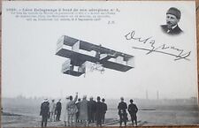 French Aviation 1908 Postcard, Pilot Leon Delagrange, Airplane Biplane No. 3 picture