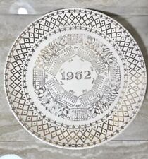 Vintage 1962 Ivory & Gold  Calendar Plate Date Plate 10” picture