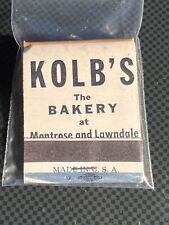 MATCHBOOK - KOLB'S - THE BAKERY AT MONTROSE & LAWNDALE - UNSTRUCK picture