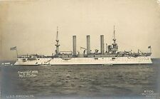 c1899 Muller RPPC Ship U.S.S. Brooklyn Armored Cruiser Rotograph B1105 Unposted picture