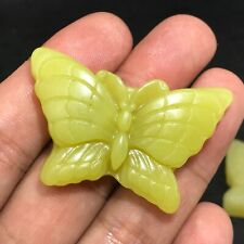 1pcs natural Lemon jade butterfly skull quartz crystal Figurines Reiki  2