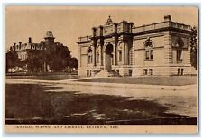 1911 Central School And Library Exterior Beatrice Nebraska NE Posted Postcard picture