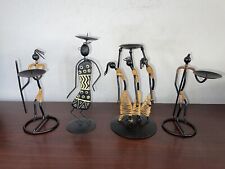 Vintage Wrought Iron Black Candle Holders (4) picture