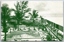 Vtg St Petersburg Florida FL Sun Dial Apartments Poolside 1950s View Postcard picture