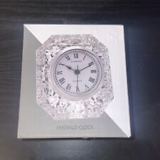 Shannon Crystal Emerald Clock By Godinger Hand Crafted Lead Crystal. picture