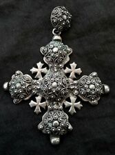 Large antique Jerusalem Cross 950 sterling silver, 3.5 inches  picture