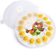 Deviled Egg Platter, Deviled Egg Containers with Lid Portable Egg Tray for Party picture