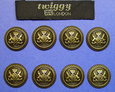 8 TWIGGY London Dark Bronze tone metal JACKET REPLACEMENT BUTTONS GOOD USED COND picture
