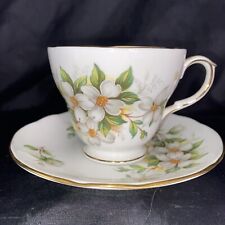 Vintage Duchess Bone China White Floral Teacup And Saucer Made In England picture