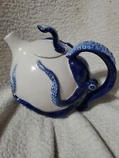 Blue Sky Heather Goldminc Octopus Teapot~ Ceramic ~ Ocean~ Sea Life~ picture
