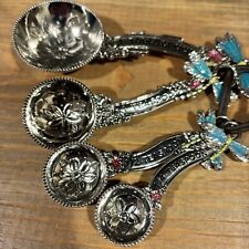 Ganz Metal Dragonfly Flower Etched Measuring Spoons Set of 4 picture