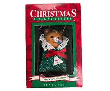 Vintage Baby Christmas Ornament New Old Stock Bear Ornament 1st Christmas 1995 picture