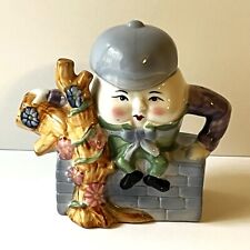Whimsical Humpty Dumpty Vintage Teapot Nursery Rhyme Child Signed Feita picture
