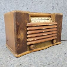 Fada Tube Radio Model 1001 Vintage AM Rare Swirly Wood Tested Works picture