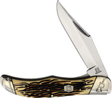 Rough Ryder Hunter Pocket Knife Tuff Stag Folding Stainless Clip Pt Blade 2368 picture
