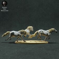 Breyer resin Model Horse Running Camargue Horses Set Of Three - White Resin SM picture