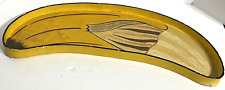BANANA Peeling Shape Vintage Yellow Wood Table Fruit Server Tray Decorative picture