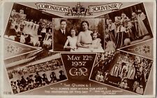 RPPC Postcard Coronation Souvenir of the Royal Family, 1937 scarce picture