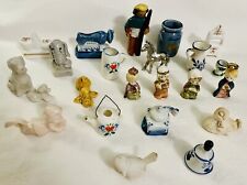 Big Lot of 23 Mostly Vintage Mixed Variety Minatures Animals People Figurines picture