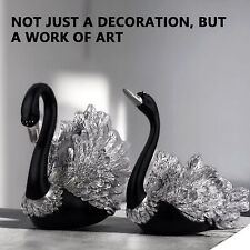 Black Swan Statue , Resin Swan Ornaments Sculpture Figurines Modern Decoration  picture