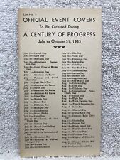 1933 Official Event Covers Century of Progress Lou Kreicker Chicago Vtg picture