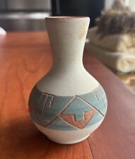 Vintage Pawnee Native American Art Pottery Ceramic Vessel 4” Vase Painted picture