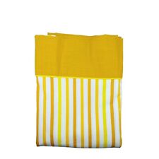 Vintage Retro Twin Bed Sheet Flat Muslin No Iron Striped Orange Mustard Yellow picture