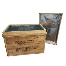 US Army Military Wooden Shipping Crate Japan 1965 with Lid Chest picture