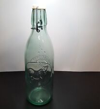 Vintage Absolutely Pure Milk Glass Bottle Original Cap Embossed Letters Italy picture