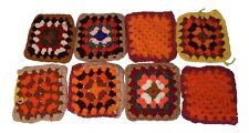 Vintage Mid-Century Mod Crocheted Granny Squares Handmade Coasters (8) picture