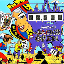 Gottlieb Jacks Open Pinball Machine Game Backglass ORIGINAL picture