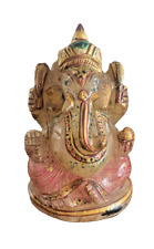 Rose Quartz Ganesha  Elephant God Prayer Statue Hand Made Gemstone Carving picture