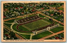 University of Tulsa Oklahoma~Skelly (Chapman) Stadium on Game Day~1936 Linen PC picture