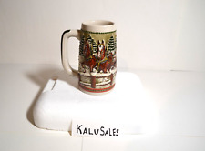Vintage 1984 Budweiser Holiday Beer Stein Mug Snowy Woodlands 6.5” First Edition picture