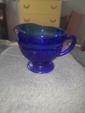 Vintage Depression Glass  Cobalt Blue Creamer (Sharon Cabbage Rose) picture